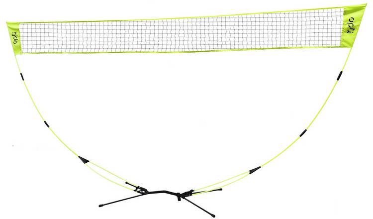 Opti badminton set pop-up net 10ft racquets shuttlecocks, UK version