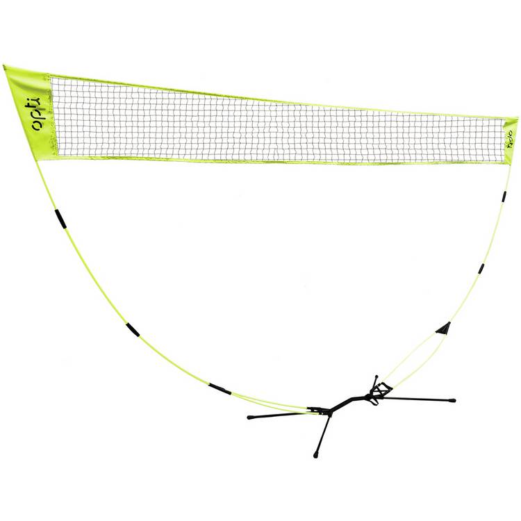 Opti badminton set pop-up net 10ft racquets shuttlecocks, UK version