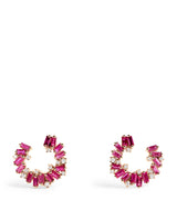 Harrods Suzanne Kalan Rose Gold, Diamond and Ruby Frenzy Spiral Earrings- Buy online at McGrocer