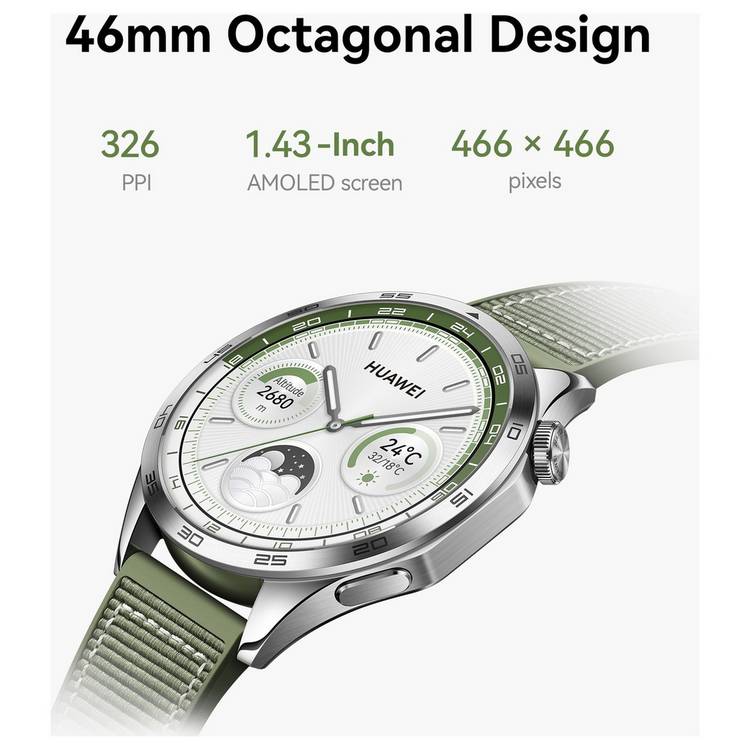 HUAWEI smartwatch green woven strap 46mm, UK version