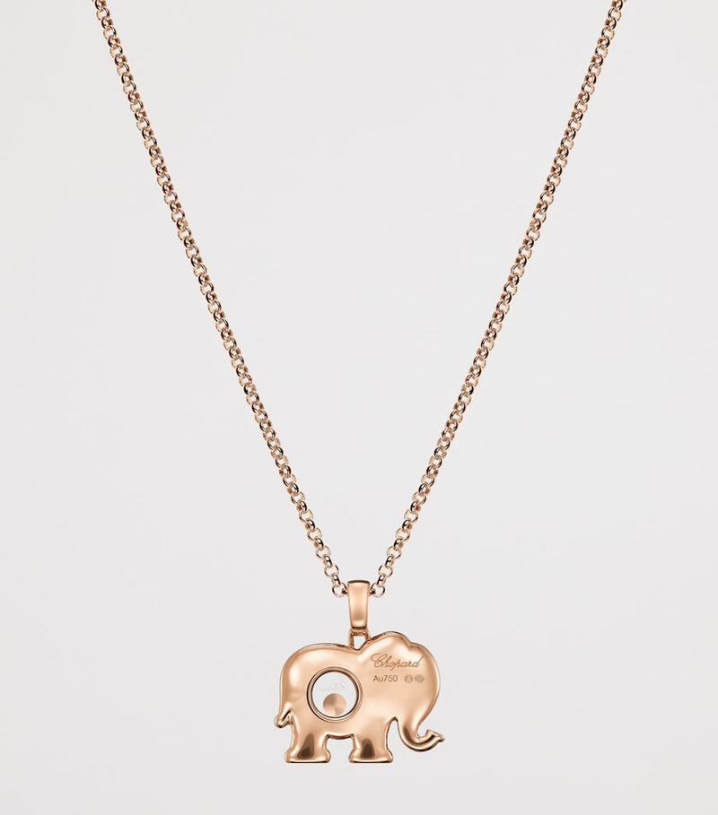 Chopard rose gold Happy Diamonds elephant necklace - British product