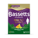Holland & Barrett Bassetts Vitamins Man 50+ Multivitamins & Multiminerals Orange & Lime Multivitamin Pastilles 30 Pastilles- Buy online at McGrocer