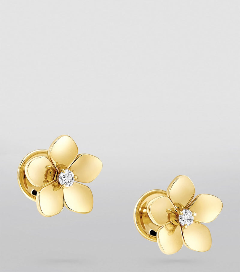 Graff Wild Flower earrings yellow gold diamond, imported from the UK