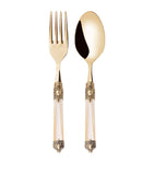 Bugatti Rinascimento 2-piece serving set in stainless steel with gold plating, UK version