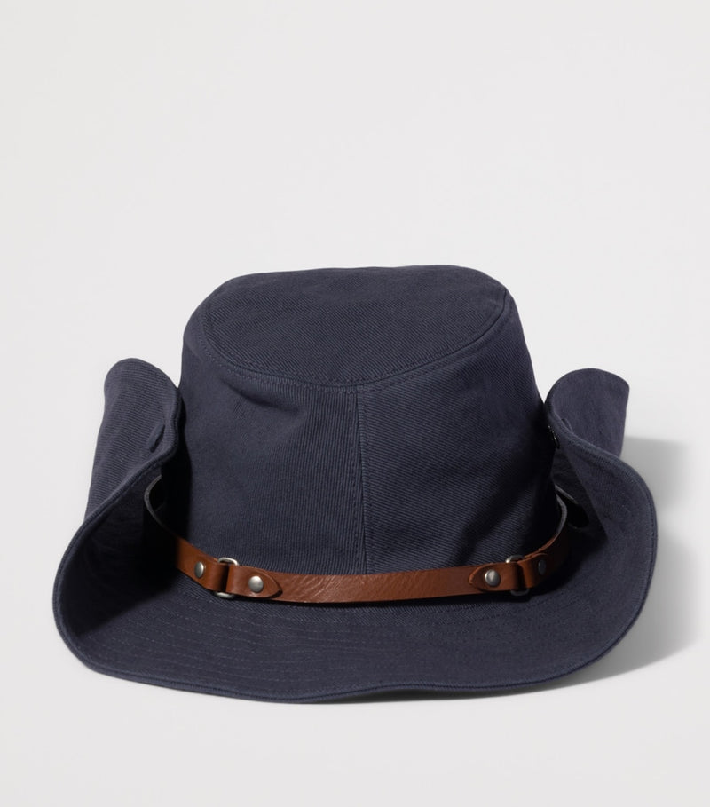 Miu Miu drill cowboy hat with embroidered logo, UK version