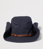 Miu Miu Drill Cowboy Hut mit besticktem Logo, UK Version