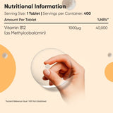 WeightWorld Vitamin B12 1000mcg chewable tablets 400 count (British brand)