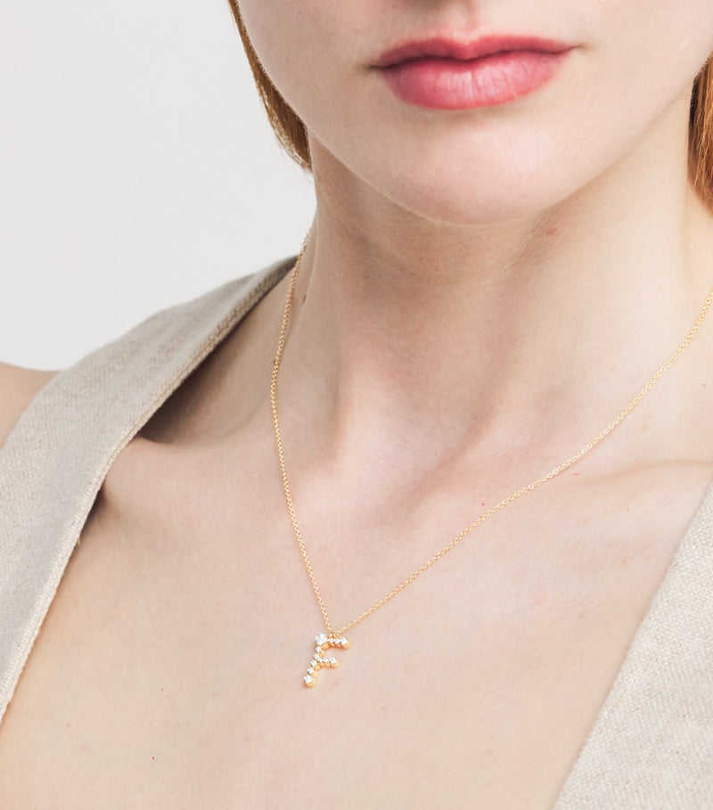 Sophie Bille Brahe yellow gold diamond Soprano F necklace, UK version