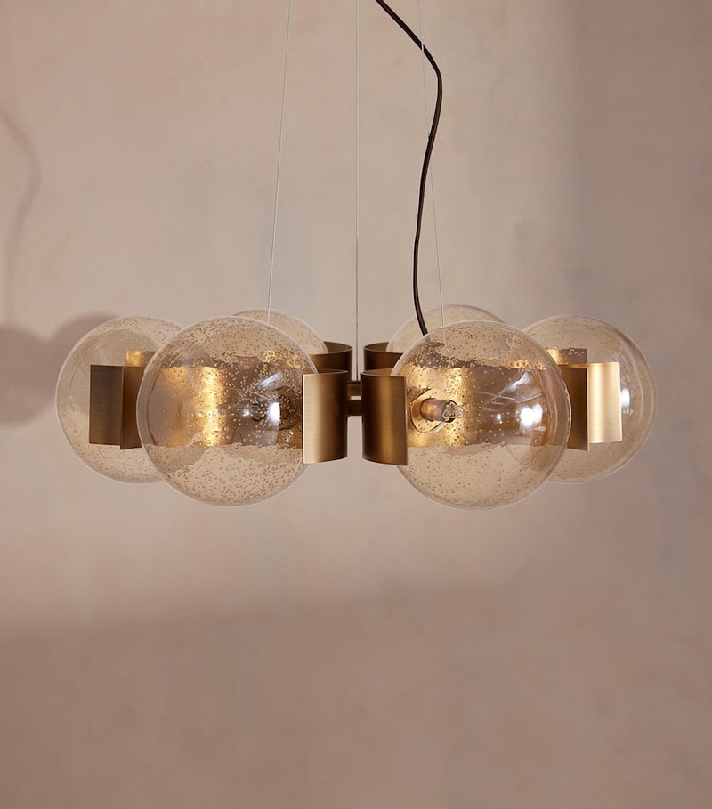Soho Home Allis chandelier bubbled glass brass - British product