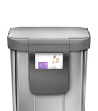 Simplehuman rectangular brushed steel pedal bin 55L - British product