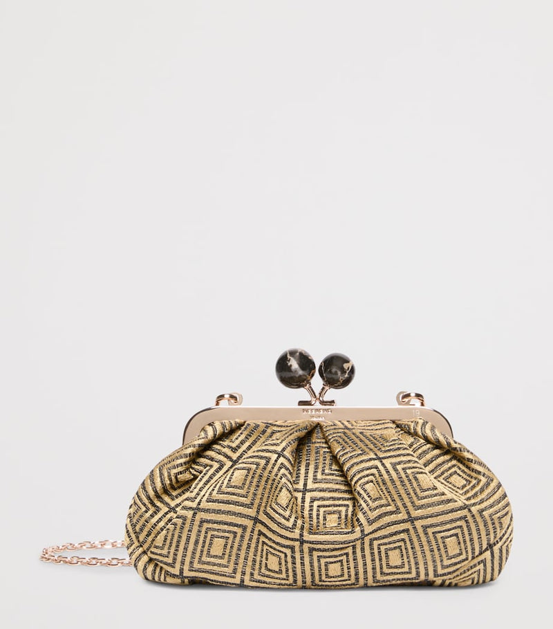 Weekend Max Mara Pasticcino woven jacquard clutch, imported from the UK