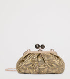 Weekend Max Mara Pasticcino woven jacquard clutch, imported from the UK