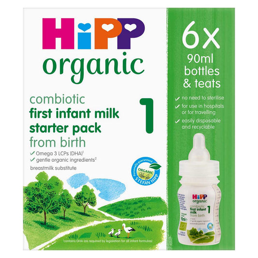 HiPP Organic 1 First Infant Baby Milk Ready to feed Starter pack from birth (6 x 90ml bottles) GOODS Boots   