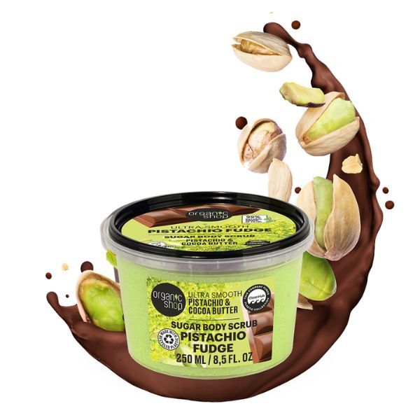 Organic Shop Pistachio Fudge Body Scrub 250ml, imported from the UK