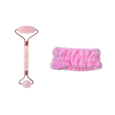 Superdrug Full Circle Beauty Dual Sided Rose Quartz Facial Roller and Pink Headband Set- Buy online at McGrocer