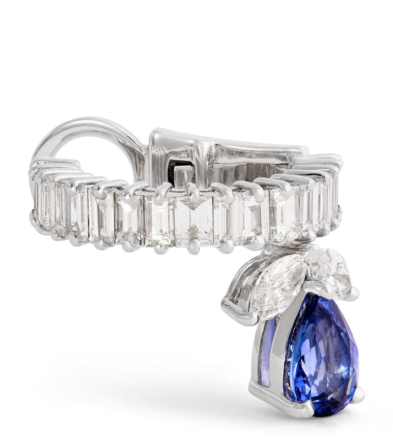 Yeprem white gold diamond and sapphire ear cuff - British product