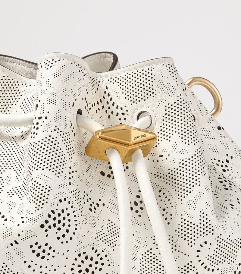 Jimmy Choo small perforated leather cinch shoulder bag - British product