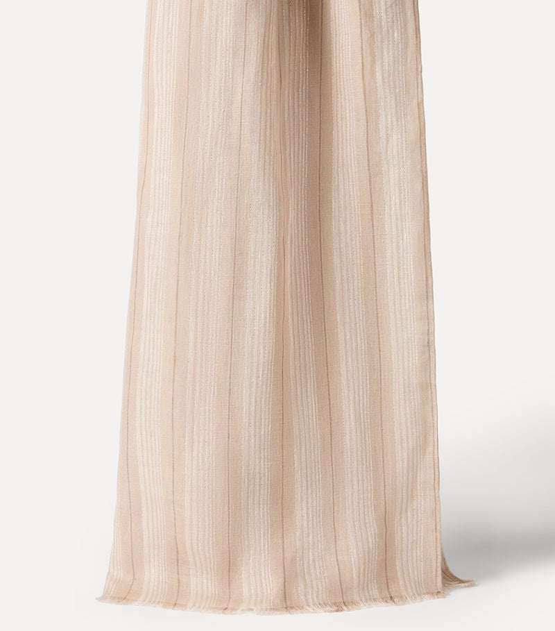 Brunello Cucinelli linen-blend chalk stripe scarf - British product