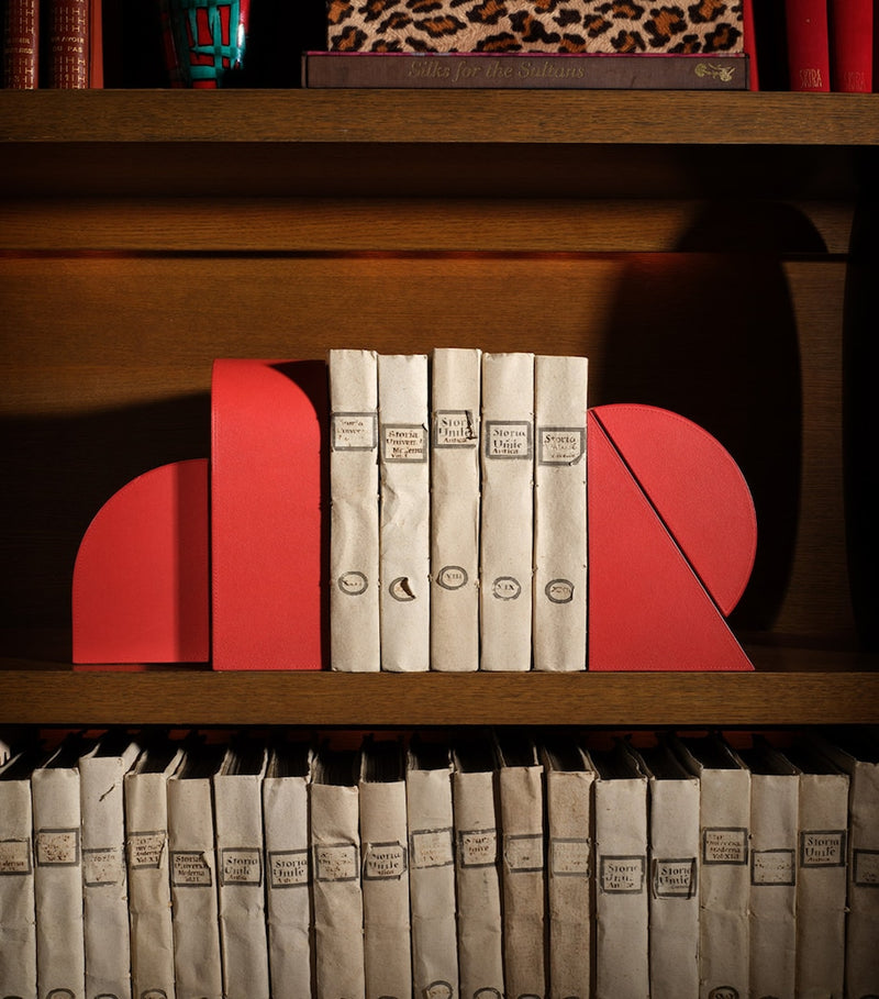 Assouline leather Cubist bookend Right, imported from the UK