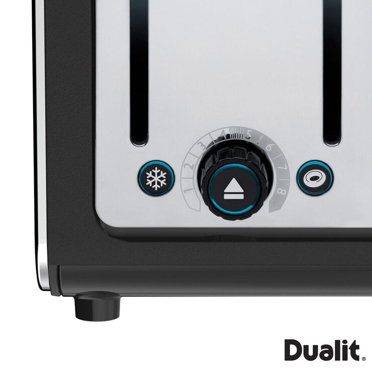 Dualit Architect kettle and 4-slot toaster in matt black, imported from the UK