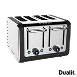 Dualit Architect kettle and 4-slot toaster in matt black, imported from the UK