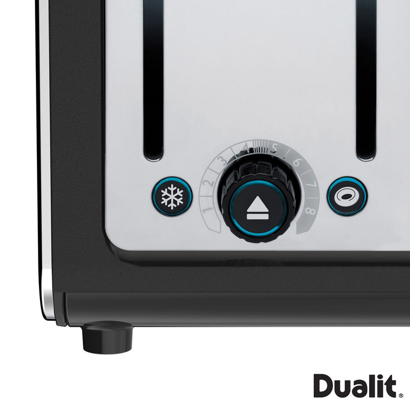 Dualit Architect kettle and 4-slot toaster in matt black, imported from the UK