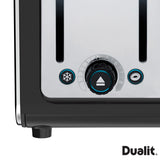 Dualit Architect kettle and 4-slot toaster in matt black, imported from the UK