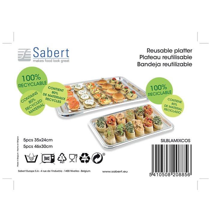 Sabert rectangular mix platters 10 pack (British brand)
