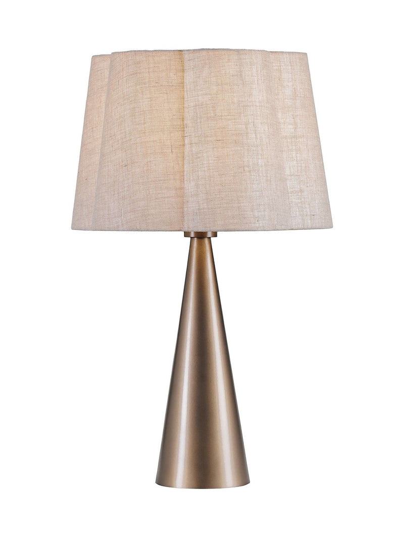 Libra Interiors table lamp smoked gold linen shade 60cm (British brand)