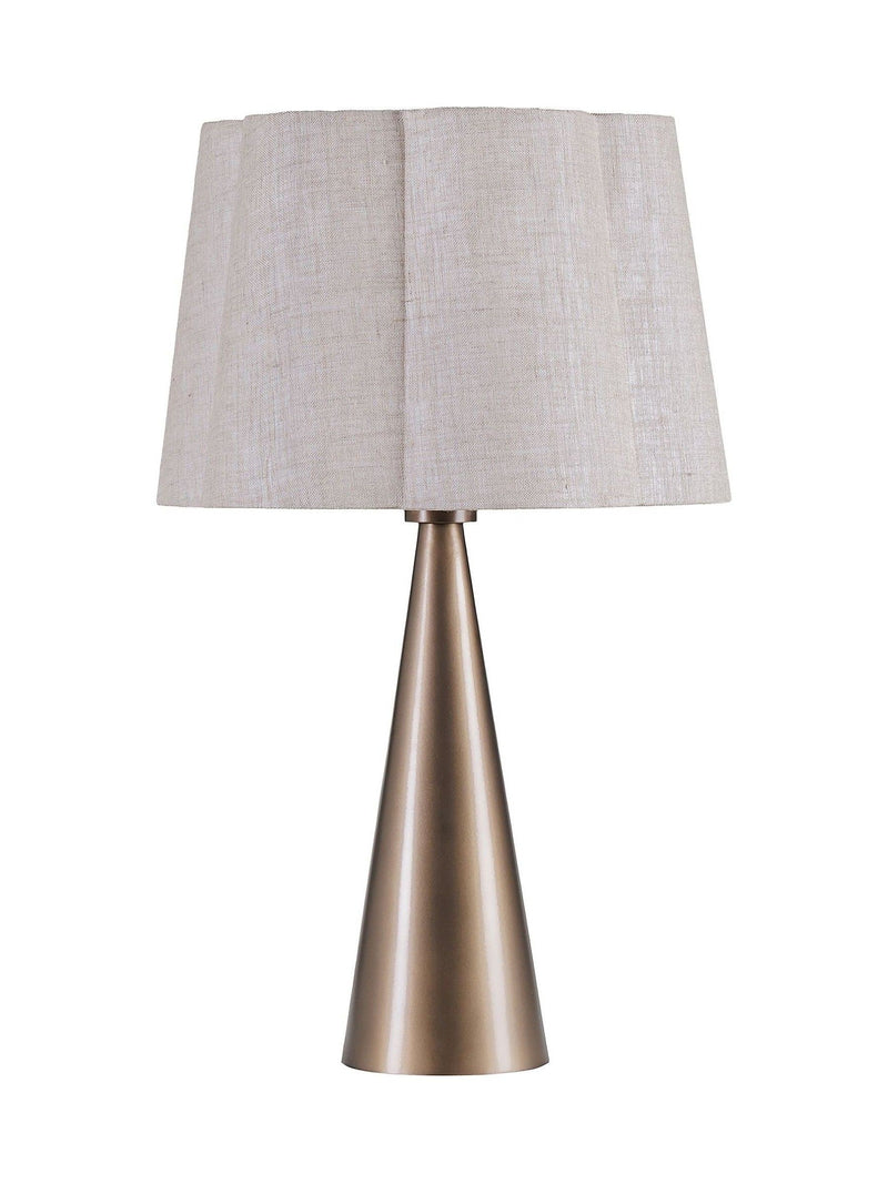 Libra Interiors table lamp smoked gold linen shade 60cm (British brand)
