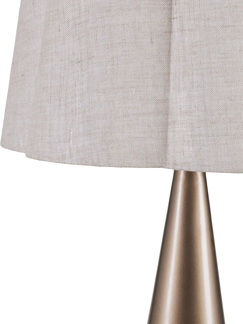 Libra Interiors table lamp smoked gold linen shade 60cm (British brand)