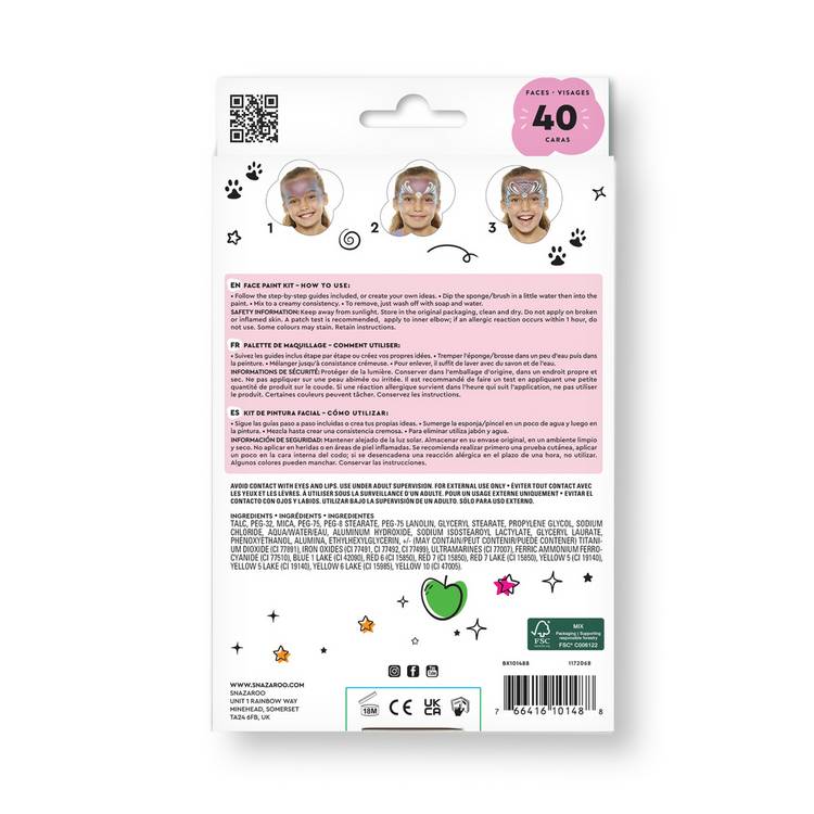 Snazaroo fantasy face paint kit pastel shades, UK version