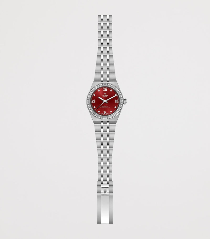 TUDOR Royal 30mm watch steel bracelet red dial, imported from the UK