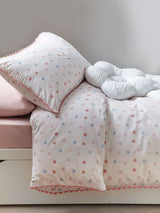 Next Pink and Cream Polka Dot Printed Polycotton Duvet Cover and Pillowcase Bedding Set- Buy online at McGrocer