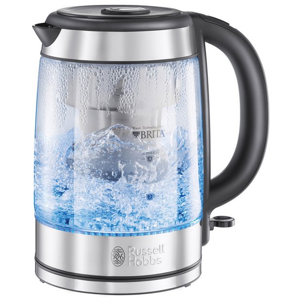 Russell Hobbs Brita filter glass kettle 1 litre, UK version