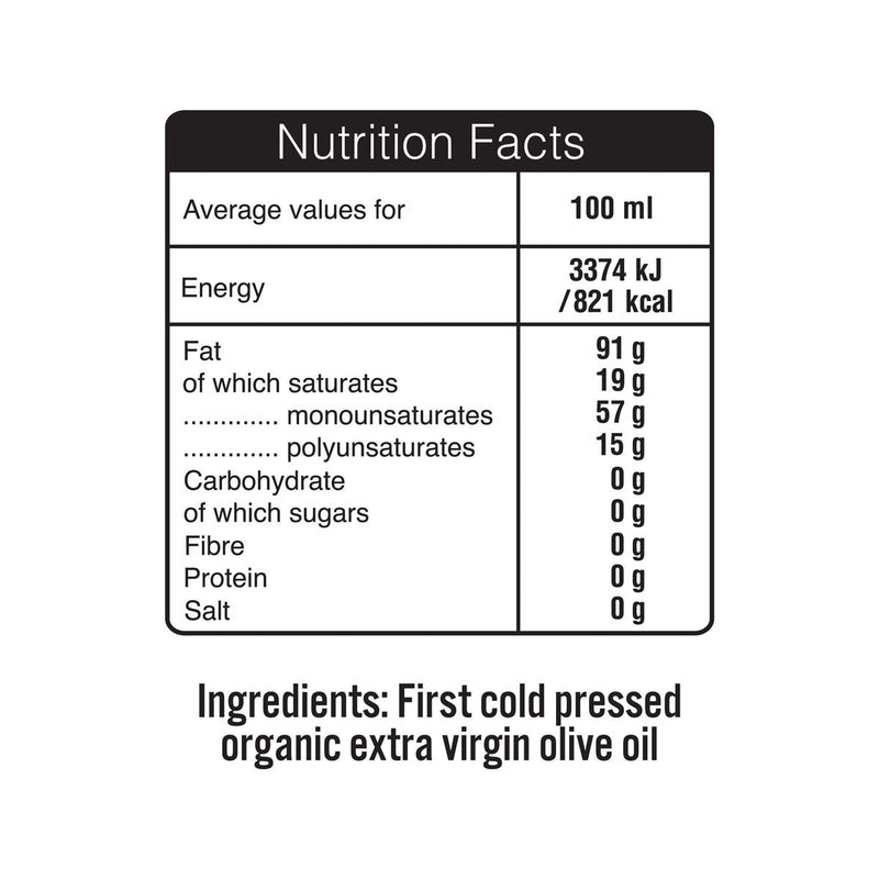 Terra Delyssa organic extra virgin olive oil 2 x 1L, imported from the UK