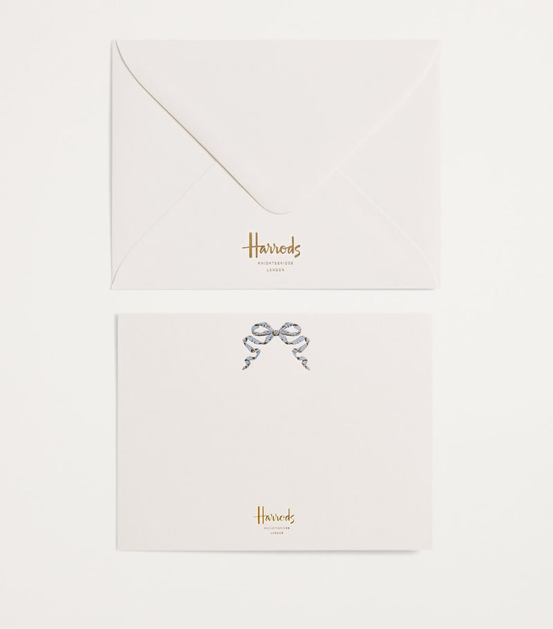 Harrods blue bow cards pack of 10, UK version