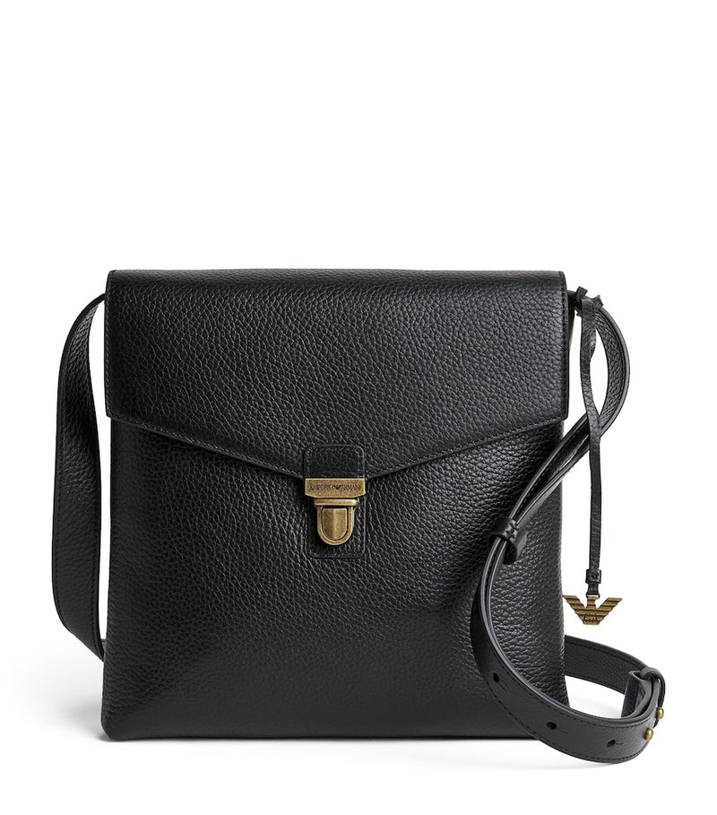 Emporio Armani cross-body bag in grained leather (British brand)