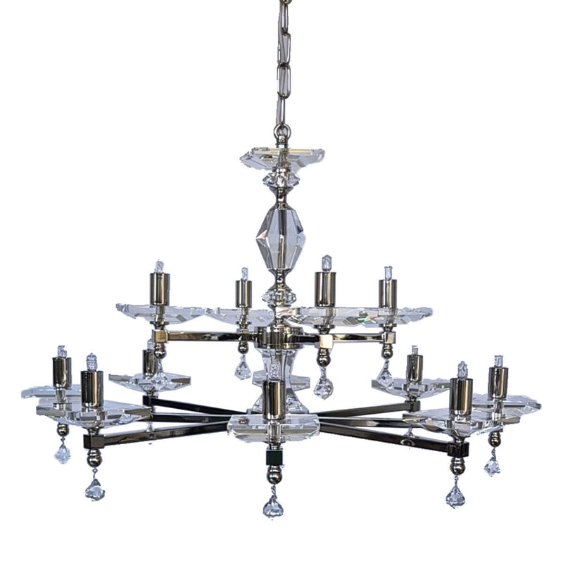 Impex Boston crystal and nickel chandelier 70cm, UK version