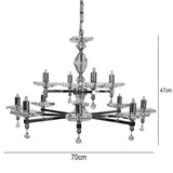 Impex Boston crystal and nickel chandelier 70cm, UK version