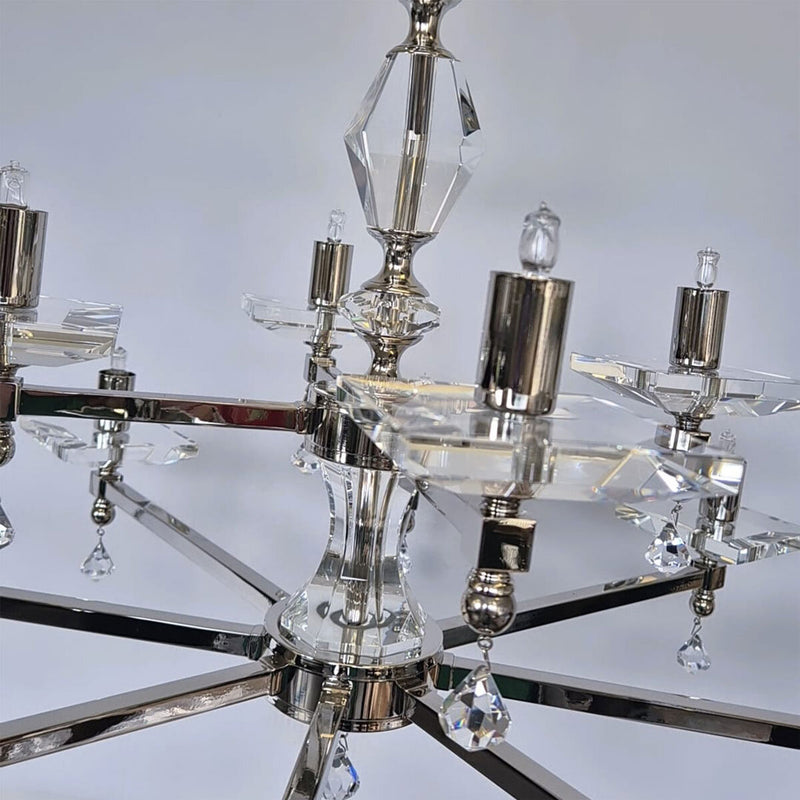 Impex Boston crystal and nickel chandelier 70cm, UK version