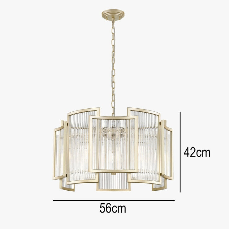 Impex gold 5-light chandelier 56cm (British brand)