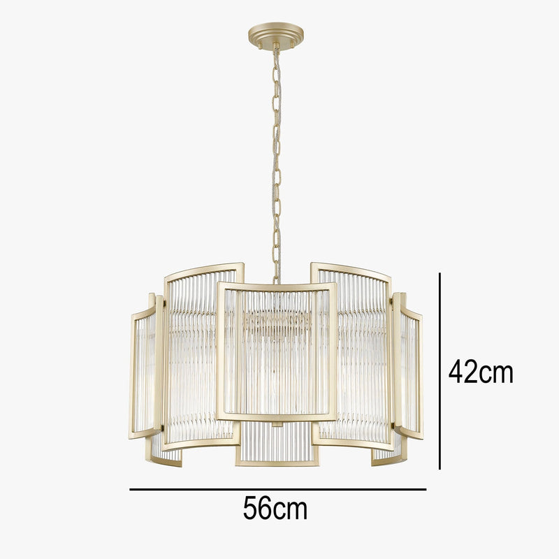 Impex gold 5-light chandelier 56cm (British brand)