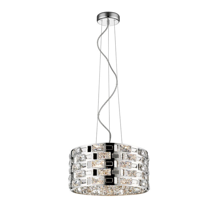 Impex Miami 5-light pendant chrome crystal 37cm - British product