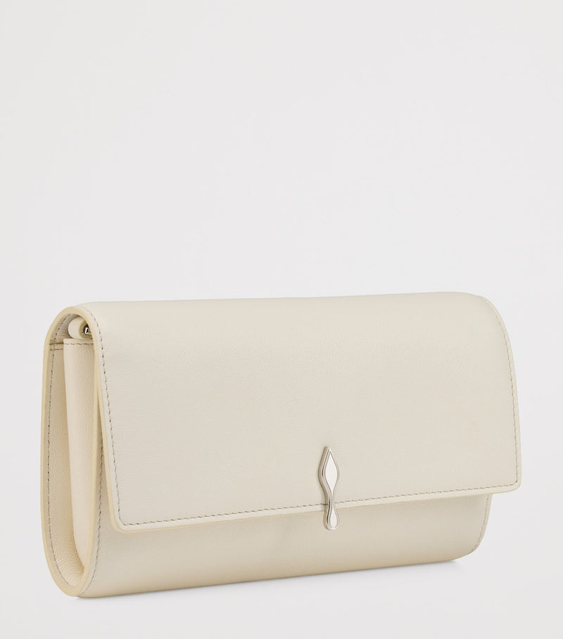 Christian Louboutin Bettina white lamb leather chain wallet, imported from the UK