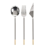 Golden Bell 18/10 stainless steel cutlery set 24 piece with gold accents - British product