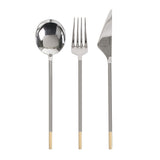 Golden Bell 18/10 stainless steel cutlery set 24 piece with gold accents - British product