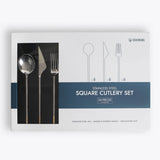 Golden Bell 18/10 stainless steel cutlery set 24 piece with gold accents - British product