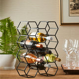 Evergreen iron wine rack 11 bottle honeycomb (British brand)