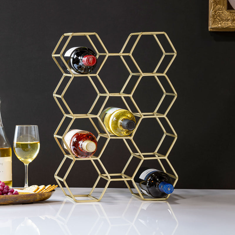 Evergreen iron wine rack 11 bottle honeycomb (British brand)